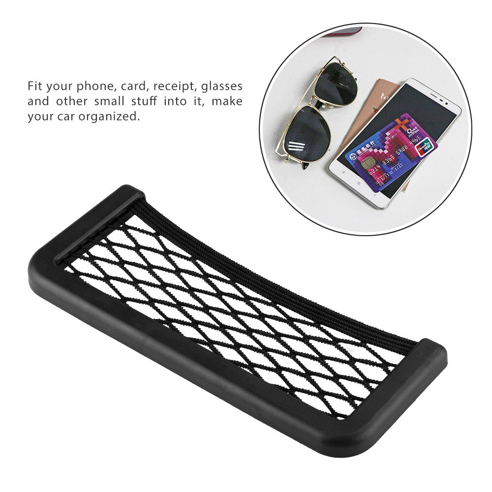 Car Seat Side Back Storage Net Bag Mesh Pocket Organizer Stick On Interior Accessories for Vehicle