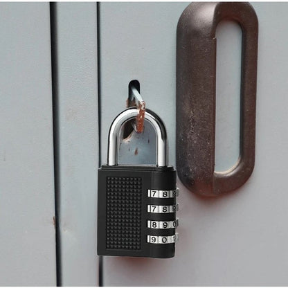 4-Digit Combination Padlock Number Code Lock Resettable Security Lock Gym Locker Luggage Gate Door