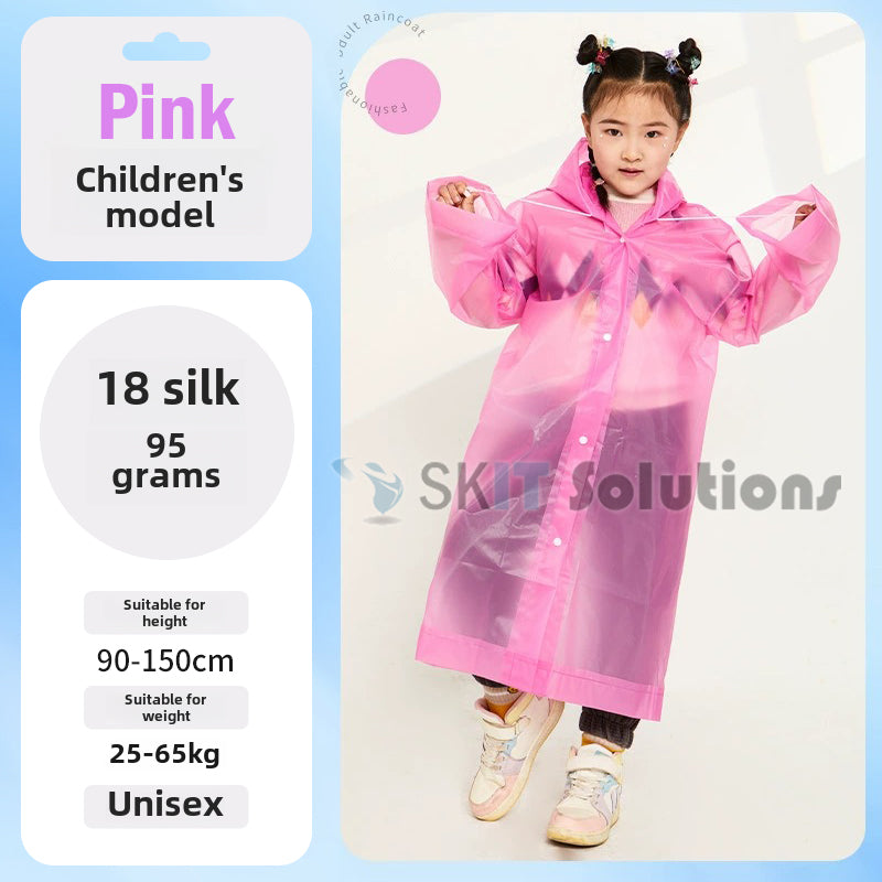 Extra Thick EVA Raincoat Waterproof Non-Disposable Poncho Rain Coat Breathable Unisex for Adult Kids