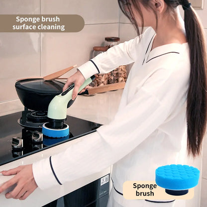 9 in 1 Electric Spin Scrubber Rechargeable Cleaning Brush Set with Replaceable Heads Tile Bathroom