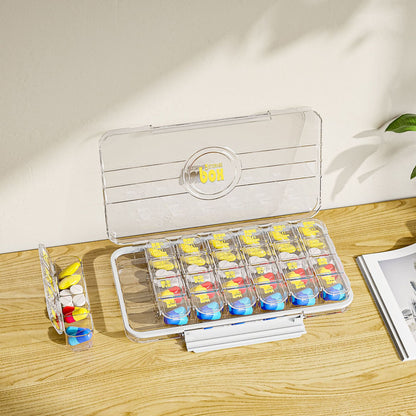 7/21/28 Grids Weekly Pill Organizer Portable Travel Box Medicine Case Large Capacity Daily Reminder