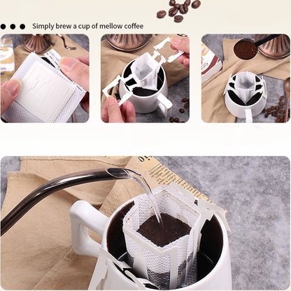 Disposable 50pcs Coffee Filter Paper Dripper Hanging Ear Style Disposable Drip Bag for Office Travel