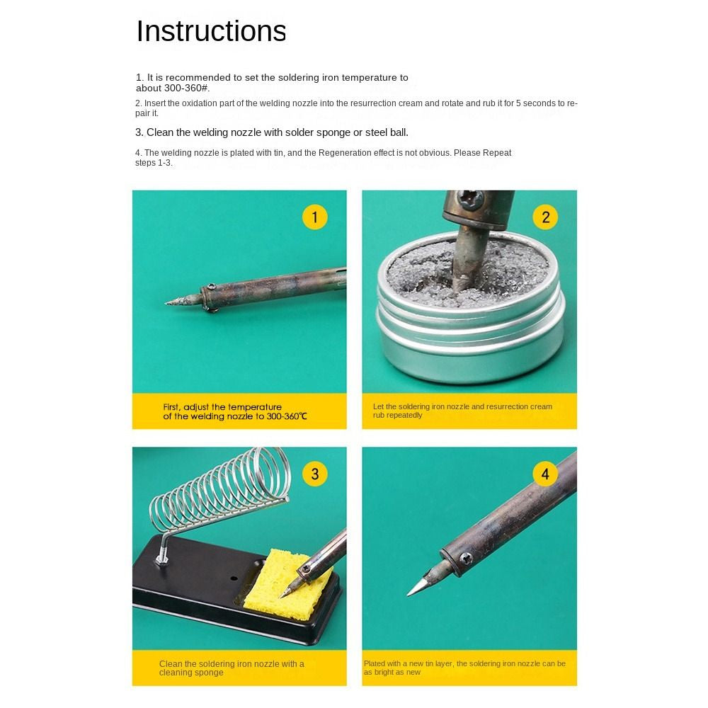 Soldering Iron Tin Refresher Tip Tinner Non-Stick Lead Free Solder Welding Revival Cream Tools Clean