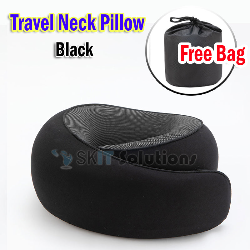 Travel Neck Pillow U-Shaped Cushion Portable Undeformable Snail Pillow with Storage Bag Airplane