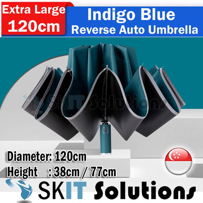 Super Large Automatic Reverse Folding Umbrella Inverted Fold Windproof Auto Open Close Anti UV Coating Lightweight