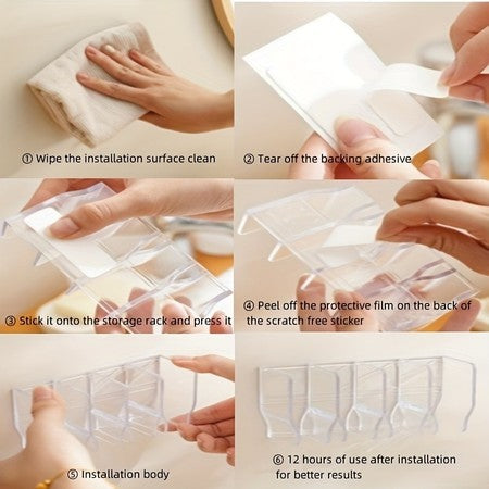 Wall Mounted Facial Cleanser Rack No Drill Storage Holder for Toothpaste Hand Cream Tube Organizer