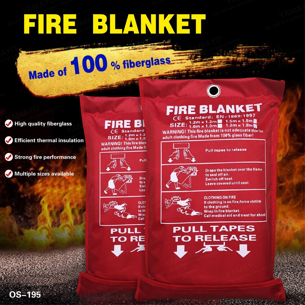 Emergency Fire Blanket Fiberglass Fireproof Safety Escape Tool for Kitchen Home Office Car