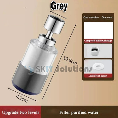 360° Swivel Tap Aerator Faucet Filter Dual Mode High Pressure Kitchen Water Purifier Anti-Splash Head