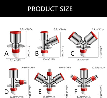1/3/4-Way Washing Machine Sink Floor Drain Pipe Connector Adapter Valve Tee Elbow Splitter Anti Odor