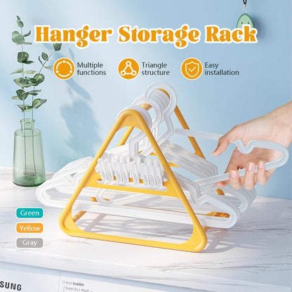 Plastic Hanger Storage Rack Triangle Clothes Organizer Tripod Stand PP Frame  for Home Balcony