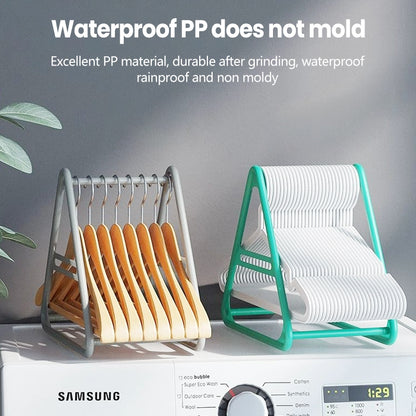 Plastic Hanger Storage Rack Triangle Clothes Organizer Tripod Stand PP Frame  for Home Balcony