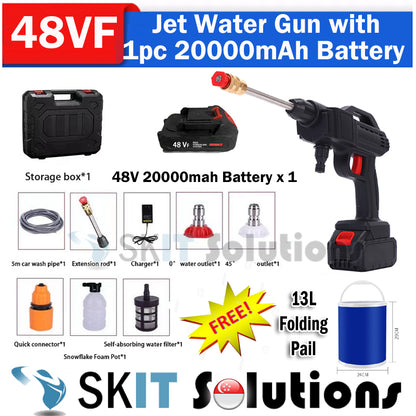 Cordless High Pressure Water Jet Spray Gun Washer Foam Launcher Cleaner Car Snow Wash Wireless Washing Machine FREE Pail