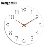 12' Minimalist Wall Clock 12 Inch 30cm Modern Nordic Silent Non-Ticking Wooden Decorative Living Room Kitchen Home