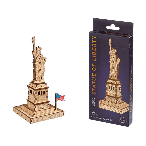 UGEARS Statue of Liberty 3D Mechanical Model Wooden Puzzle DIY Kits Adult Kids Birthday Present Toys Christmas Xmas Gift