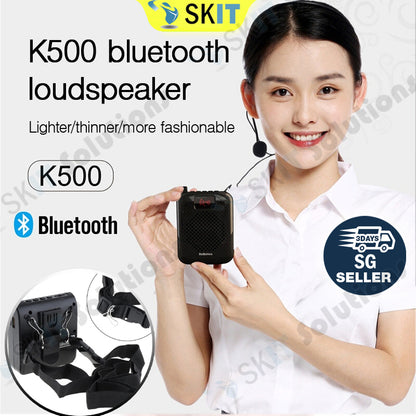 Rolton K500 Mini Bluetooth Loudspeaker Voice Amplifier w/ Mic USB MicroSD Portable Teaching Speaker