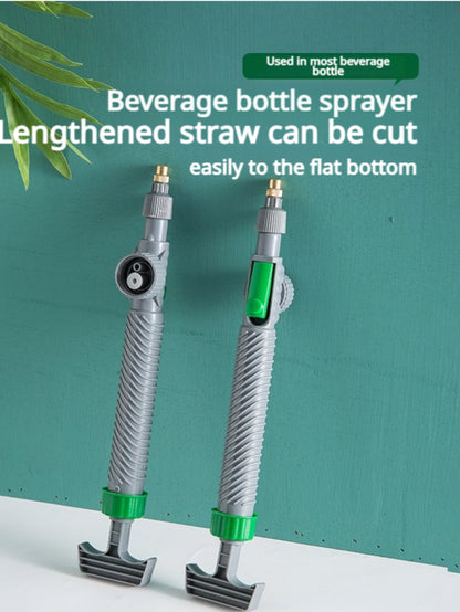 High Pressure Air Pump Manual Beverage Bottle Sprayer for Home Garden Plant Watering Tool Spray Head