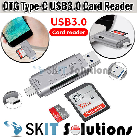 4 IN 1 OTG Type C SD TF Card Reader USB 3.0 Micro Flash Drive Adapter High Speed PC Mobile Phone