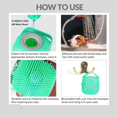 2-in-1 Pet Shampoo Massage Brush with 60ml Dispenser