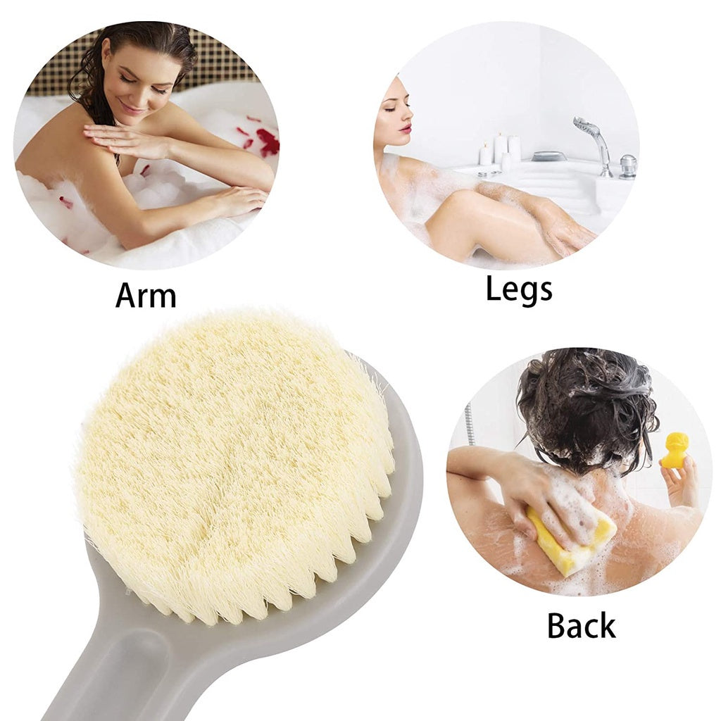 Long Handle Bath Brush Soft Bristles Back Scrubber Massage Shower Body Cleaning Exfoliating Tool