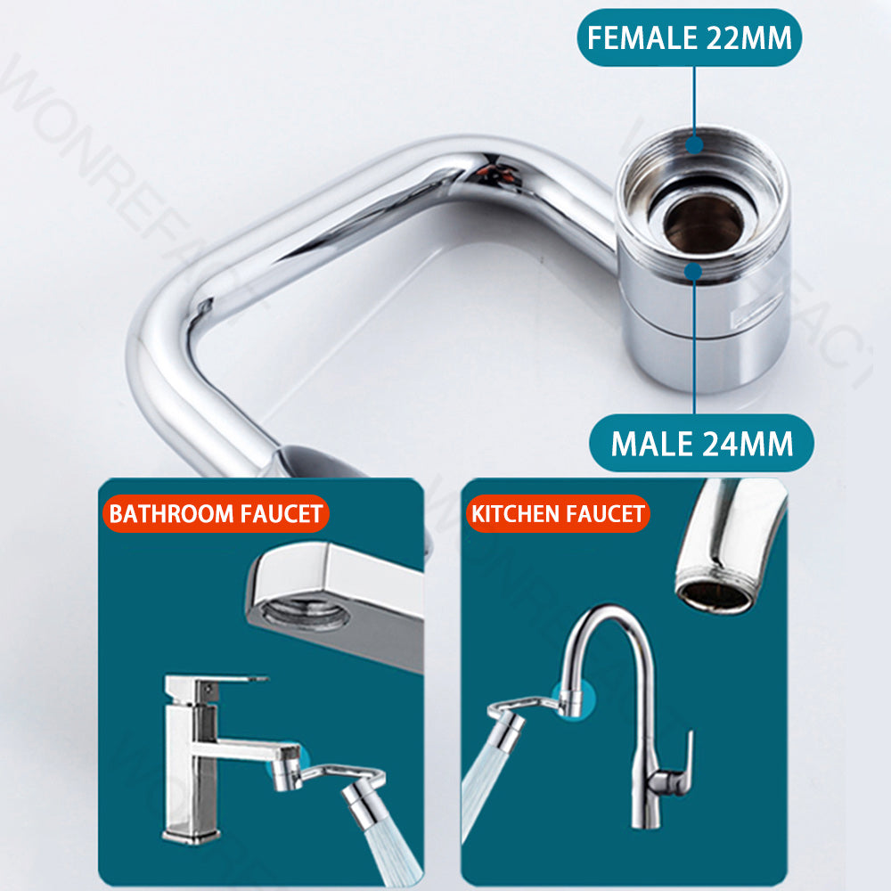 1080° Rotating Brass Bathroom Faucet Extender 2 Mode Water Saving Basin Sink Aerator Filter Nozzle