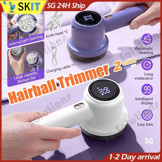 【SKIT】Fabric Shaver Defuzzer Electric Lint Remover Rechargeable USB Sweater Shaver Hair Ball Trimmer