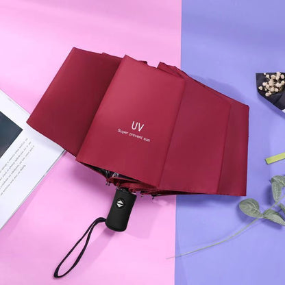 Automatic Foldable Umbrella Auto Open Close UV Protection Windproof 8 Rib Rain Auto Folding Umbrella