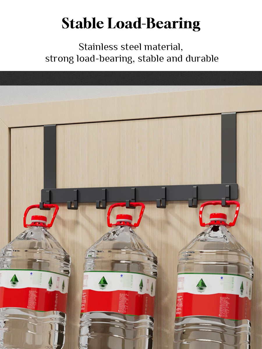 6 / 8 Hooks Over Door Hook Hanger No Drill Towel Coat Clothes Rack Storage Holder Door Behind Hanger