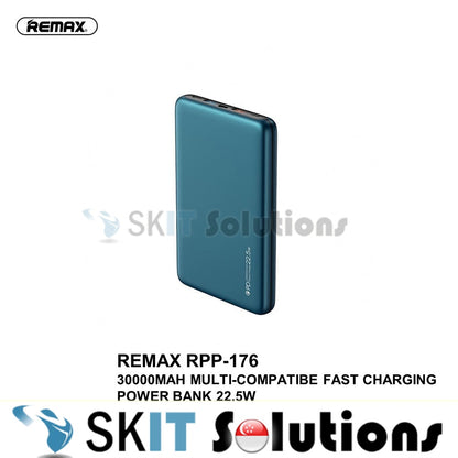 【SKIT SG】Remax Rpp-176 30000mAh Power Bank Emergency Battery Charger Fast Charging Powerbank 22.5W