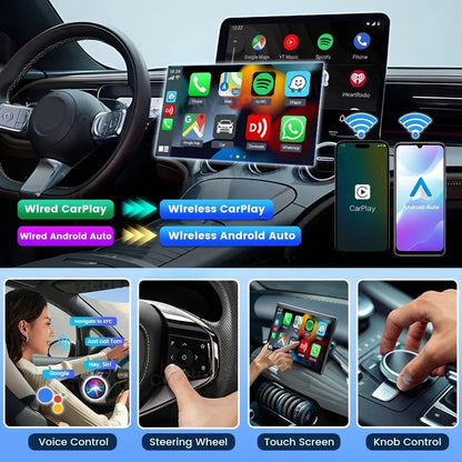 Carlinkit 2in1 Mini Ultra Wireless CarPlay Android Auto Adapter Plug & Play Wired to Wireless Dongle