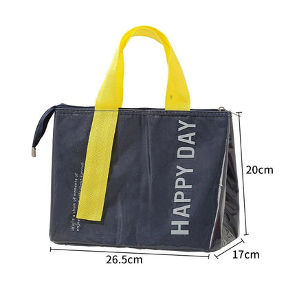 Large Capacity Bento Lunch Bag Waterproof Insulated Thermal Handheld Food Storage for Office Travel