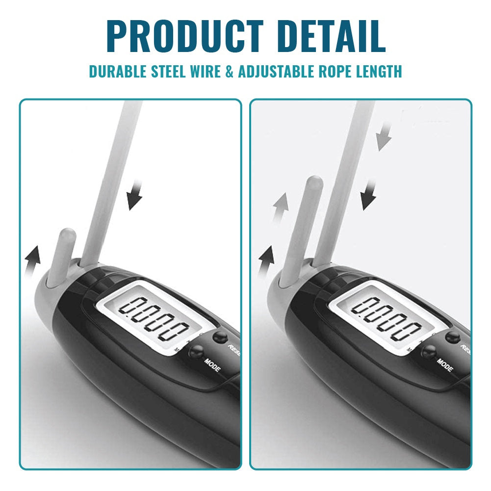 2in1 Smart Cordless Jump Rope Skipping Wireless Digital Counter Calorie Count Miles Times Exercise