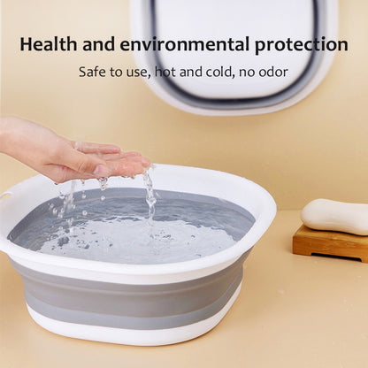 Premium Portable Collapsible Square Water Basin Pail Foldable Cleaning Pail Foot Bath Travel Kitchen Household FREE Hook
