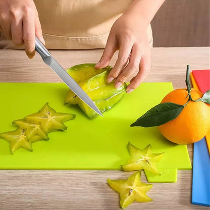 4pcs Color Cutting Board Set Kitchen Chopping Fruit Vegetable Non-Slip Plastic with Stand Home Use