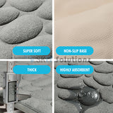 Cobblestone Embossed Bathroom Bath Mat Memory Foam Rugs Shower Room Absorbent Non-Slip Pad Floor Carpets Doormat