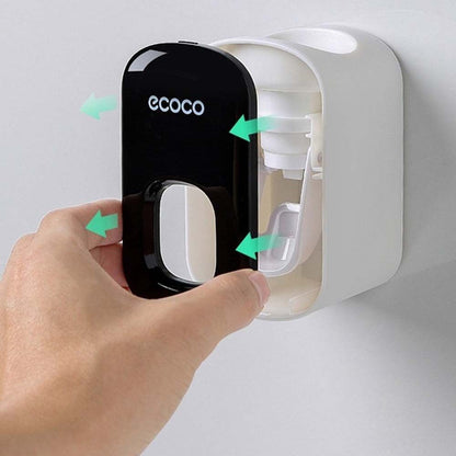 Ecoco Automatic Smart Toothpaste Squeezer Dispenser Holder No Drill Hole Bathroom Accessories Wall Mount