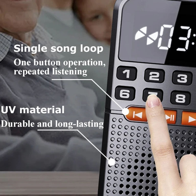 Rolton T1 Portable FM Radio Speaker Elderly MP3 Song Mini Player Large Display Bluetooth TF Card