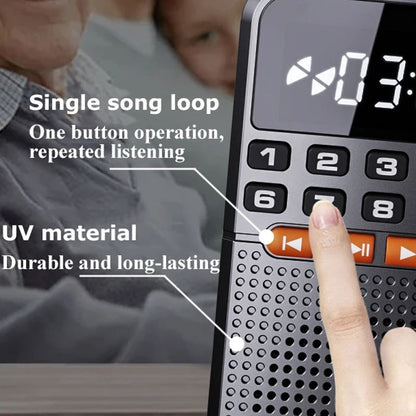 Rolton T1 Portable FM Radio Speaker Elderly MP3 Song Mini Player Large Display Bluetooth TF Card