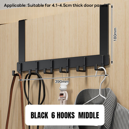 6 / 8 Hooks Over Door Hook Hanger No Drill Towel Coat Clothes Rack Storage Holder Door Behind Hanger