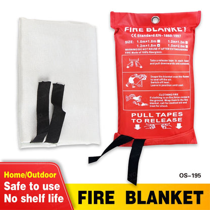 Emergency Fire Blanket Fiberglass Fireproof Safety Escape Tool for Kitchen Home Office Car