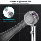 High Pressure Turbocharged Shower Head Built-in Turbo Fan, Dual Spray Option Double Outlet Panel