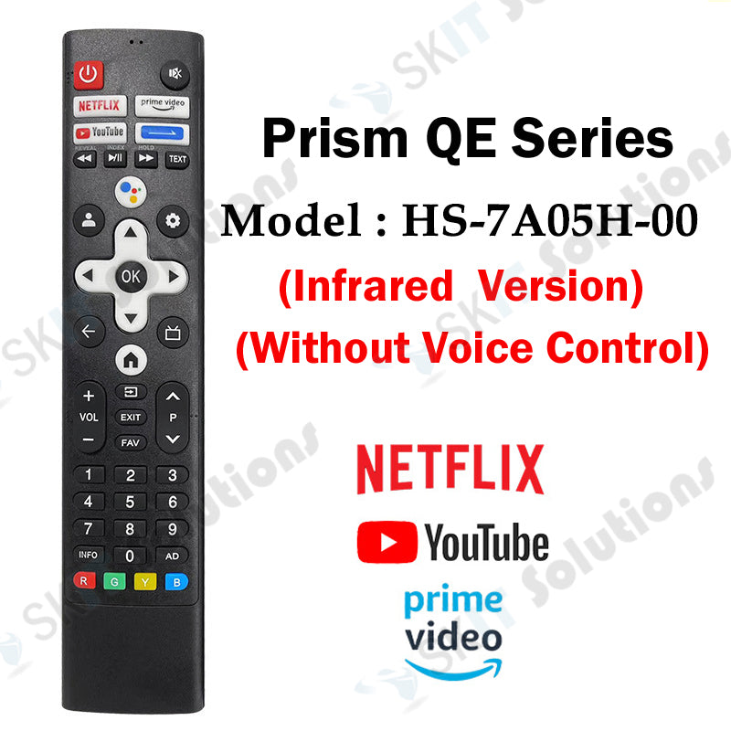 Universal Replacement Remote Control for PRISM+ QE-Series 4K Smart Android TV for Prism + QE Series