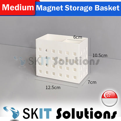 Magnetic Storage Basket Fridge Rack Bathroom Kitchen Hanging Shelf Organizer Box Easy Portable Compartment Magnet