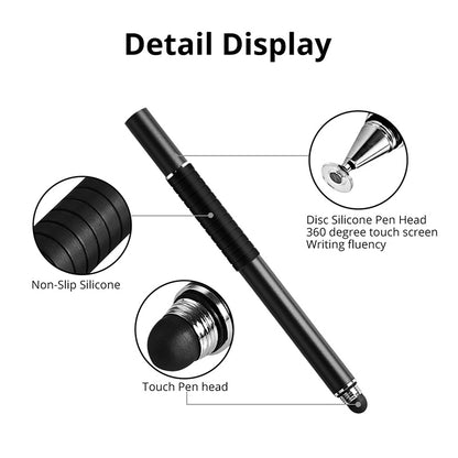 Silicone Rubber/Conductive Cloth Tip 2in1 Passive Capacitive Stylus Touch Pen Tablet Drawing Pencil