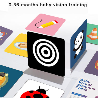Newborn Baby Visual Stimulation Training Flash Card Early Learning Educational Toys Montessori Black White Color Visual