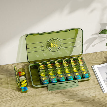 7/21/28 Grids Weekly Pill Organizer Portable Travel Box Medicine Case Large Capacity Daily Reminder