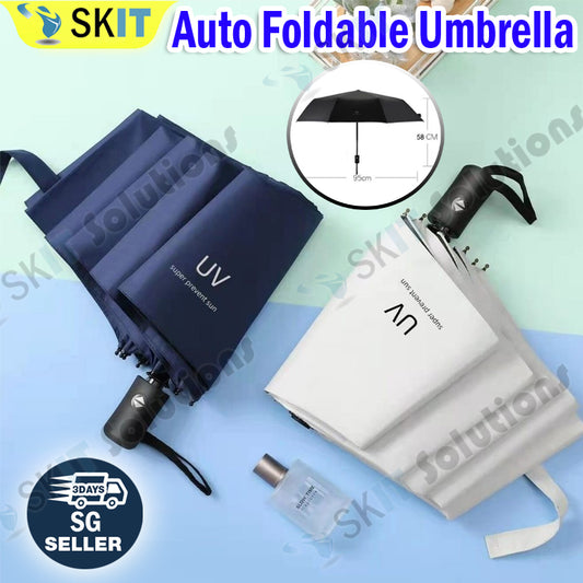 Automatic Foldable Umbrella Auto Open Close UV Protection Windproof 8 Rib Rain Auto Folding Umbrella