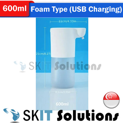 350/600ml Automatic Soap Dispenser Foam/Liquid Gel Hand Free Touchless Smart Auto Dish for Bathroom