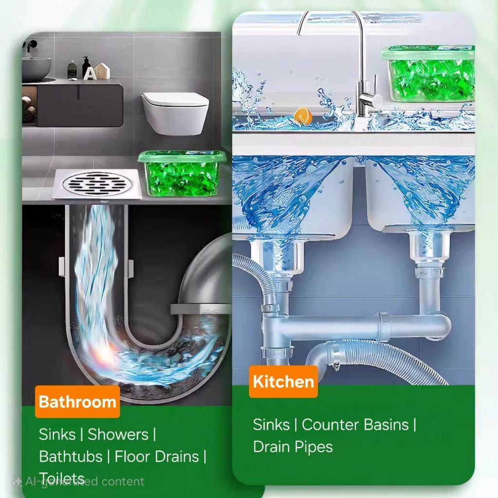 Drain Fly Killer Odor Eliminator Pods Bead Kitchen Bathroom Sink Sewe Drain Pipe Cleaner Dissolvable