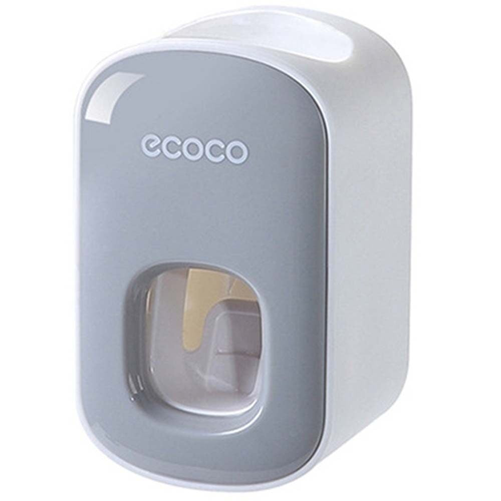 Ecoco Wall Mount Toothbrush Holder With Cups Storage Box Automatic Toothpaste Dispenser Squeezer