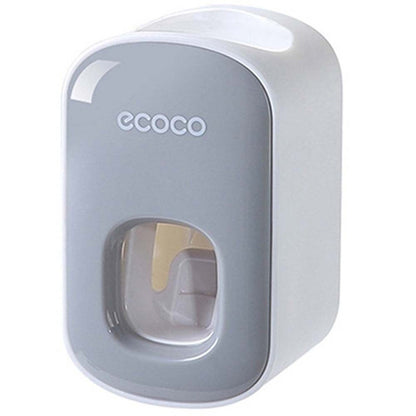 Ecoco Wall Mount Toothbrush Holder With Cups Storage Box Automatic Toothpaste Dispenser Squeezer